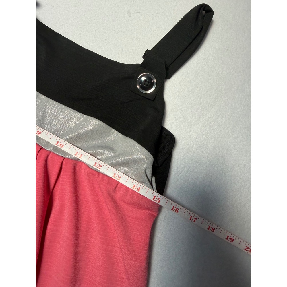 Candies Y2K Pink Black Silver Colorblock Empire Waist Mini Dress XL 7178YDCD - Picture 4 of 7